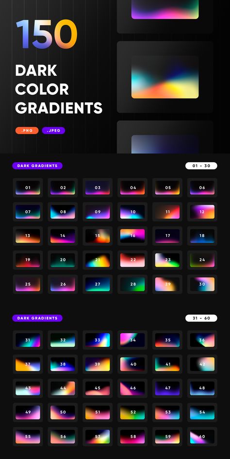 Spectrum Graphic Design, Dark Mode Website, Dark Color Gradient, Gradient Website Design, Gradient Layout, Gradient Website, Dark Gradient Background, Gradient Color Palette, Gradient Palette