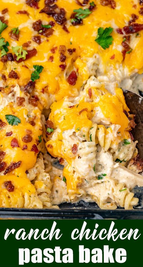 Gf Pasta Bake, Dump And Bake Casseroles, Single Meals, Dinner Recipes Casserole, Creamy Ranch Sauce, Crockpot Casseroles, January Meals, Baked Chicken Pasta Recipes, Sauce Cheddar