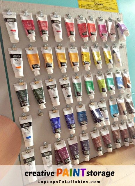 Acrylic Paint Storage, Acrylic Paint Bottles, Craft Paint Storage, Diy Studio, Art Studio Organization, Sewing Room Design, Recycle Cans, Acrylic Tube, Paint Storage