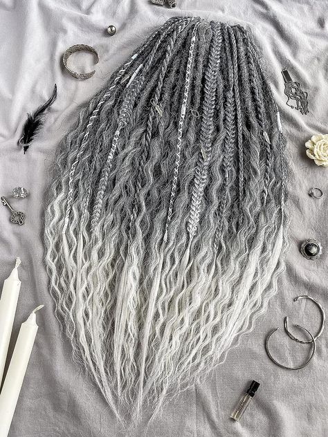 White Blonde Ombre, Wavy Dreadlocks, Curly Dreadlocks, Ombre Dreadlocks, Ombre Dreads, Dreadlocks Extensions, Fake Dreads, Blond Ombre, Double Ended Dreads