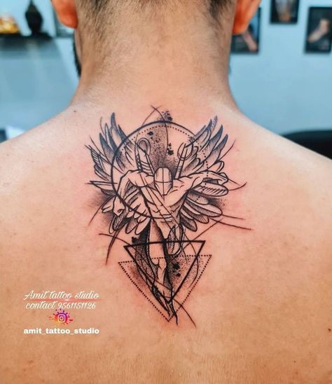 Angel Tatoos Aesthetic Men, Fineline Angel Tattoo, Guardian Angel Tattoo For Men Forearm, Warrior Angel Tattoo Men, Guardian Angel Tattoo Designs For Men, Aesthetic Angel Tattoo, Guardian Angel Tattoo Sleeve, Gaurdian Angel Tattoo, Guardian Angel Warrior Tattoo