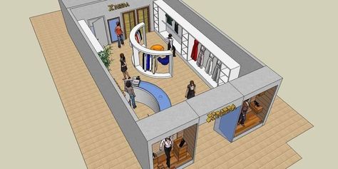 Textile Showroom, Urban Spaces Design, Boutique Clothing Store, Store Design Boutique, Sport Shop, Interior Design Presentation, Store Layout, Showroom Interior Design, Architecture Design Drawing