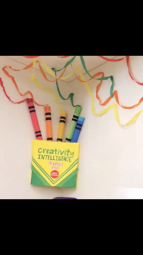 Pool Noodle Crayons, Crayon Decorations, Crayon Themed Classroom, Vbs Themes, Classroom Birthday, Art Classroom Decor, Pool Noodle, Vbs Crafts, Class Decoration