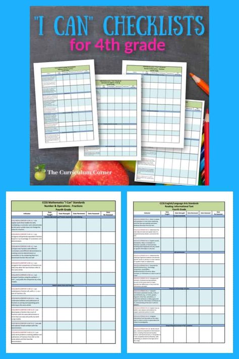 CCSS freebie! These 4th Grade “I Can” Checklists are designed to easily track standards taught in the classroom. Free resource from The Curriculum Corner. 2nd Grade Goals Checklist, 2nd Grade Standards Checklist, 2nd Grade Goals And Standards, 2nd Grade Math Standards, 2nd Grade Pacing Guide, 2nd Grade Skills Checklist, 2nd Grade Curriculum Lesson Plans, 2nd Grade Assessment Checklist, 2nd Grade Checklist