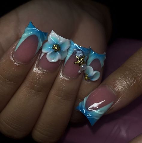 #nails #nailart #nailtech #nailsoftheday #nail2inspire #nailsart #nailsofinstagram #naildesign #summernails #fashion #style #summervibes #inspo Short Nails Acrylic Blue, Hard Nails, Blue Acrylic Nails, Siargao, Colored Acrylic Nails, Girly Acrylic Nails, Cute Acrylic Nail Designs, Dope Nail Designs, Short Square Acrylic Nails