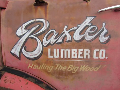 Truck Lettering, Door Signage, Vehicle Signage, Car Lettering, Sign Writing, Garage Art, Truck Art, Old Signs, Types Of Lettering