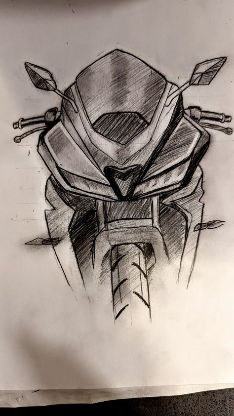 Motorbike Drawing, Motorcycle Drawing, Bike Sketch, Bike Drawing, Meaningful Drawings, Cool Pencil Drawings, Art Sketches Pencil, Art Drawings Sketches Pencil, Easy Doodle Art