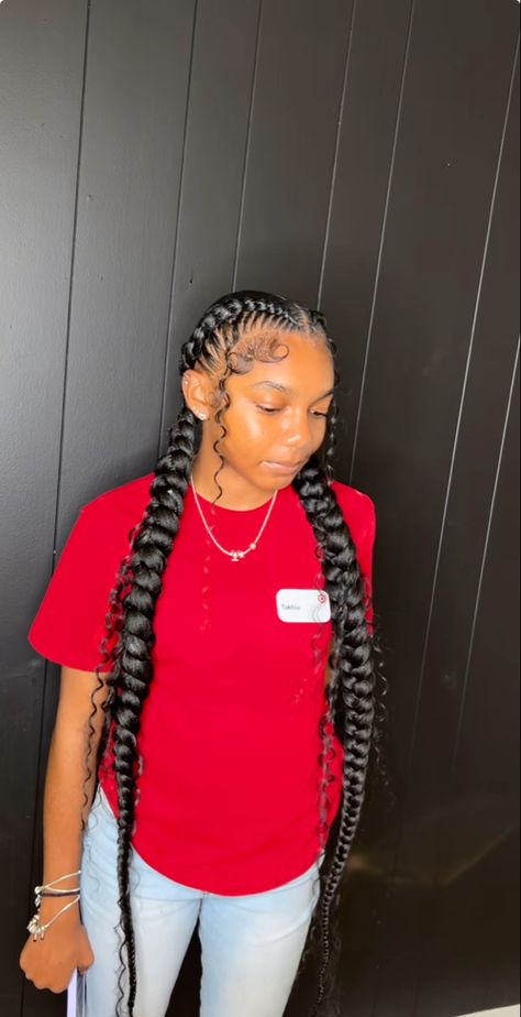 Two Braids Hairstyle Black Women, 2 Braids Hairstyles, Guys Hairstyles, Hairstyles Tiktok, Cornrow Ponytail, Quick Braids, Two Braid Hairstyles, Long Ponytail, 2 Braids