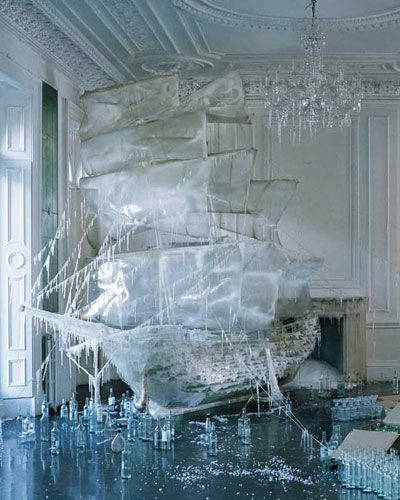 Extraordinary ice sculpture by set designer and art director, Rhea Thierstein for Vogue... Ice Art, Snow Sculptures, Snow Art, Tim Walker, Ange Demon, Sand Sculptures, Ice Sculptures, Frozen In Time, Snow And Ice