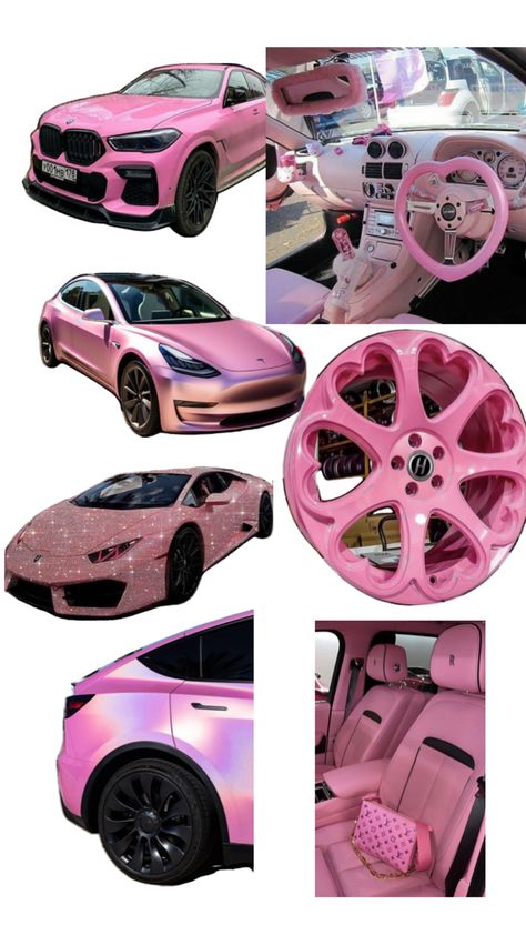 Pink Car Details, Pink Interior Car, Tinted Windows Car, Pink Cars, Car Detail, Car Things, Interior Car, Pink Car, Pink Sports