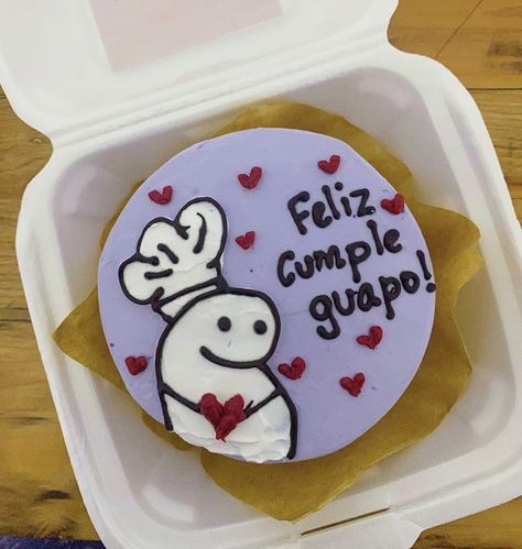 Mini Cakes For Boyfriend, Mini Pastelitos, Birthday Cake For Boyfriend, Ugly Cakes, Bts Cake, Cake For Boyfriend, Mini Torte, Korean Cake, Funny Birthday Cakes