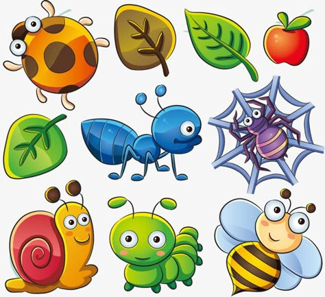 Cute Bug Cartoon, Cute Bug Illustration, Bugs Clipart, Bug Png, Ideas For A Bedroom, Bug Cartoon, Cartoon Bugs, Board Decoration Ideas, Insect Clipart