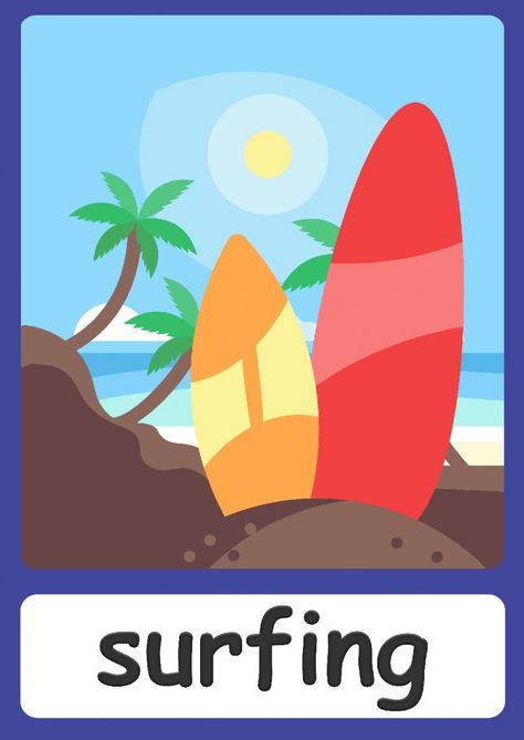 Sports Flashcards Sports Flashcards, Beach Sports Activities, Conjunctions Anchor Chart, Soccer And Basketball, Alphabet Chart Printable, Kids Dental Health, Sport English, Free Flashcards, Under The Sea Crafts