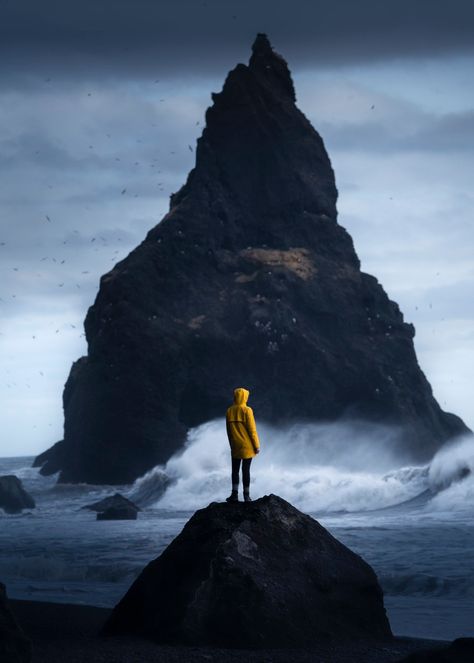 Iceland Photos, Iceland Photography, Alone Photography, Black Sand Beach, Iceland Travel, Dark Photography, Black Sand, Landscape Photographers, Image Hd