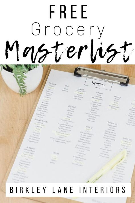 Take the pain out of grocery shopping with my amazing Grocery Master List printable! Print it off--for free!--and finally have an orgaizned shopping list. Never forget anything at the grocery store again!t #freeprintables #organization #groceryshopping Master Grocery List Printable, Grocery List Printable Free, Master Grocery List, Grocery Checklist, Shopping Checklist, Organizational Printables, Grocery List Printable, Master List, Free Groceries