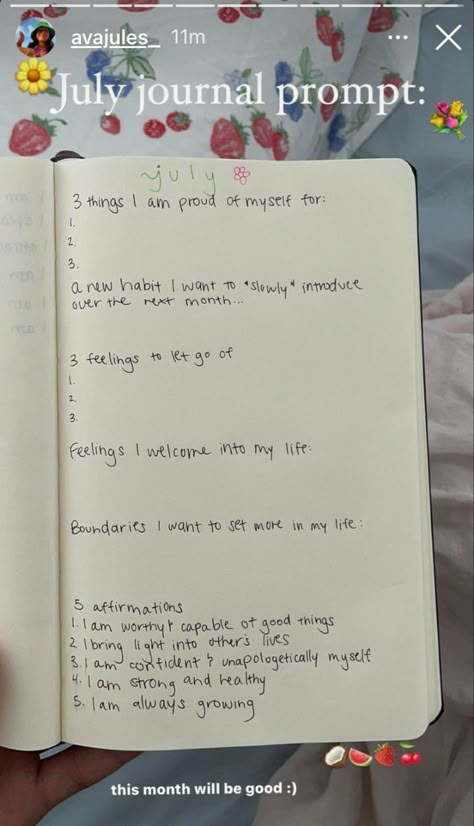 link of journaling playlist July Journal, Feelings Journal, Journaling Mental Health, Ava Jules, Manifesting Journal, Morning Journal, Journal Inspiration Writing, Daily Journal Prompts, Wellness Journal