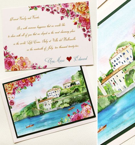 Wedding Venue Illustration, Hand Drawn Wedding Invitations, Painted Wedding Invitation, Watercolour Wedding Stationery, Venue Sketch, Illustrated Wedding Invitations, Venue Illustration, Save The Dates Wedding, Beach Theme Wedding Invitations