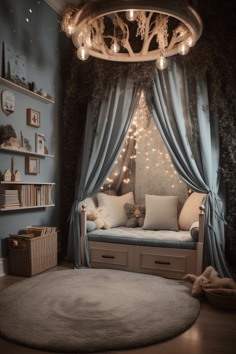 50+ Best DIY Kids Reading Nook Ideas To Inspire - In The Playroom Korean Bedroom, Reading Nook Kids, Nook Ideas, Kids Bedroom Inspiration, Baby Room Inspiration, Nursery Room Inspiration, Toddler Bedrooms, Baby Bedroom, Kids Room Design