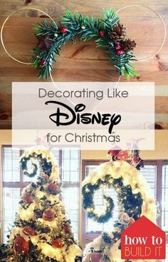 Decorating Like Disney for Christmas Disney For Christmas, Disney Christmas Diy, Disney Christmas Crafts, Disney Christmas Decorations, Disney Christmas Tree, Outdoor Christmas Tree, Christmas Disney, Disney Home Decor, Mickey Christmas