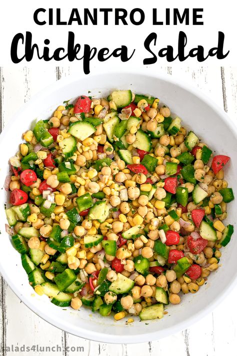 Cilantro Salad, Chickpea Salad Recipes, Cilantro Lime Dressing, Salad Pasta, Summer Corn Salad, Pea Salad, Summer Fresh, Lime Dressing, Lunch Salads