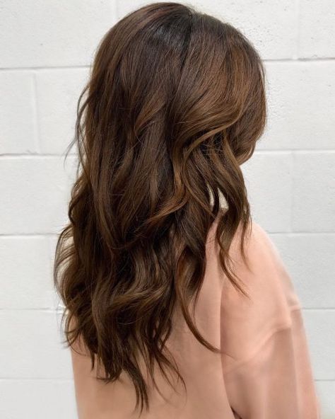 Chocolate brown hair color Cool Skin Brown Hair, Medium Chocolate Brown Hair Color, Golden Chocolate Brown Hair, Medium Chestnut Brown Hair, Level 4 Brown Hair, Medium Brown Hair Color Ideas, Level 4 Hair Color, All Over Brown Hair Color, Level 4 Hair