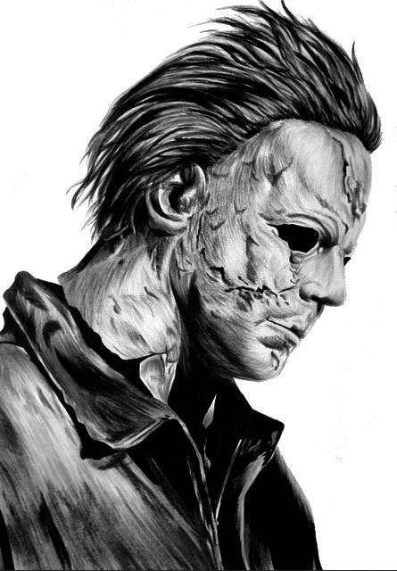 Rob Zombie Michael Myers, Michael Myers Drawing, Michael Myers Tattoo, Myers Tattoo, Horror Drawings, Rob Zombie Halloween, Comic Horror, Halloween Ends 2022, Halloween Resurrection