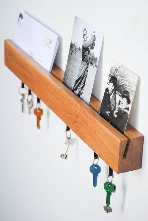 Bed Image, Key Holder Diy, Mail And Key Holder, Smart Tiles, Mail Holder, Modern Entryway, Key Holders, Wall Key Holder, Wooden Shelf