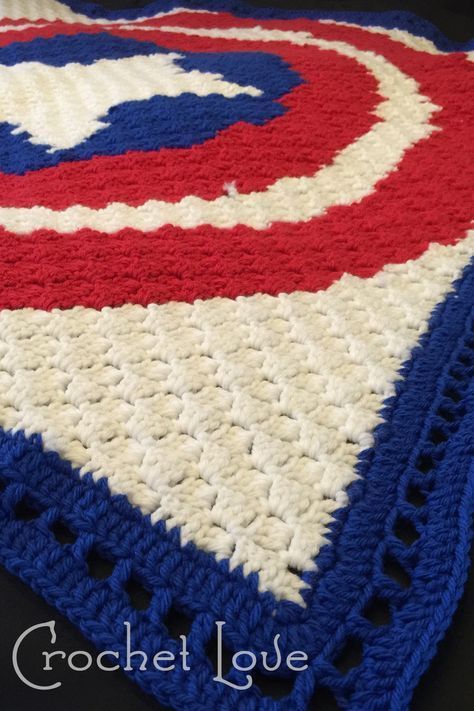 Another View of my C2C Blanket of captain Americas Shield. #Crochet #C2C #Grpahgan #IceYarns #Captain #America #CrochetBlanket #Crocheted #Crocheted Crochet Baby Boy Hat, C2c Blanket, Crochet Blanket Stitch Pattern, C2c Crochet Blanket, Afghans Crochet, Crochet For Beginners Blanket, Crochet Blanket Afghan, Start Knitting, C2c Crochet