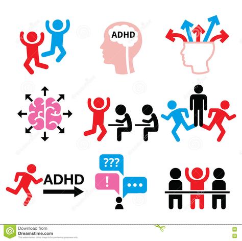 Attention Deficit Hyperactive Disorder, Sick Kids Hospital, Mnemonic Devices, Health Icon, Behavior Disorder, Working Memory, Attention Deficit, White Illustration, Kids Behavior