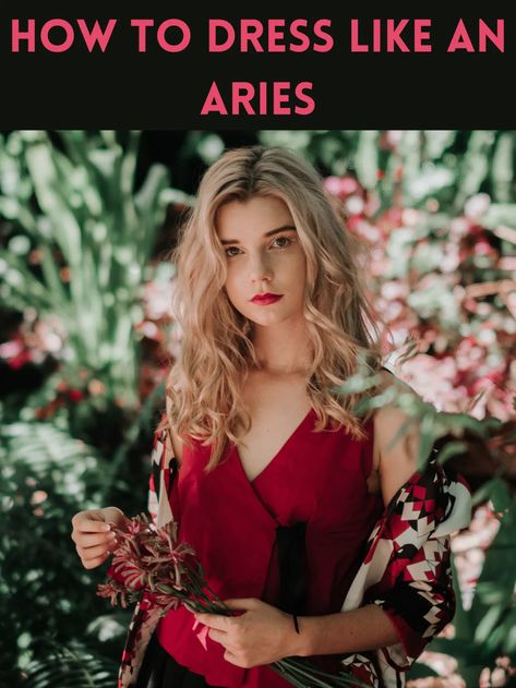 Dress Like Your Venus Sign Aries, Aries Fashion Style, Aries Venus Fashion, Aries Style Outfits, Aries Woman Art, Aries Aesthetic Outfit, Venus In Aries Style, Aries Hair, Witch Attire