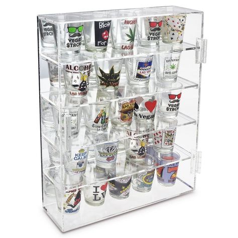 Home Decor Shop Display, Shot Glasses Display, Glasses Display, Acrylic Holders, Design Mirror, Glass Display Case, Removable Shelves, Acrylic Display Case, Magnetic Wall