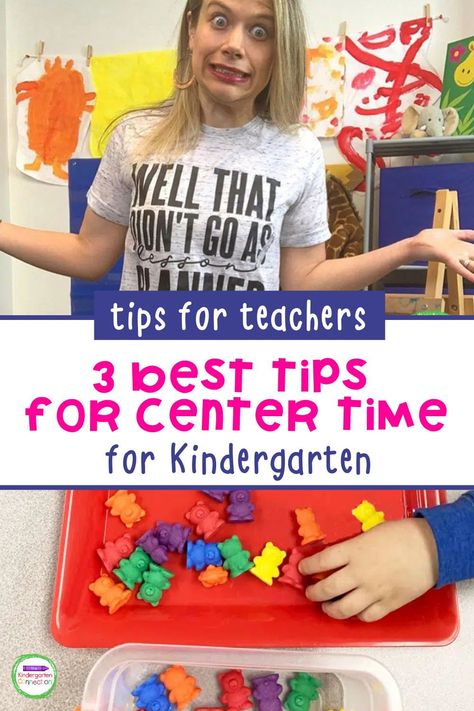 Classroom centers are a great way to encourage independent learning, and they allow kindergarten teachers to really focus on small groups and individuals. Do you love centers in the Pre-K or Kindergarten classroom, or do you feel they are more stressful than productive? I want to share my 3 best teacher tips for center time in Kindergarten - they will help you fix or avoid common mistakes and make centers feel like a breeze! Kindergarten Play Centres, Quiet Centers For Kindergarten, Tips For Teaching Kindergarten, Centers In Kindergarten Classroom, Small Group Organization Kindergarten, How To Run Kindergarten Centers, Kindergarten Math Beginning Of The Year, Center Rotations Kindergarten, Independent Kindergarten Activities