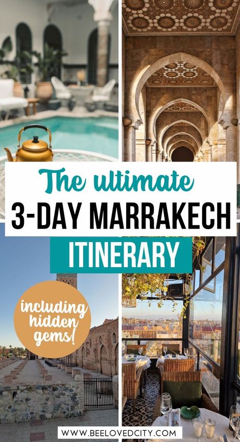 Spending 3 days in Marrakech, Morocco, and wondering what to do? Here is everything you need to know! This ultimate Marrakech 3-day Itinerary includes what to do, where to stay and more. Marrakech Itinerary, Morocco Travel Outfit, Morocco Packing List, Morocco Travel Destinations, Morocco Packing, Marrakesh Travel, Morocco Trip, Morocco Itinerary, Visit Marrakech