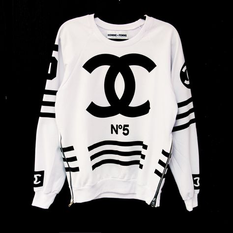 Homme+Femme Chanel No.5 Long Sleeve Two colors Channel Tshirts, Men Outerwear Casual, Chanel Hoodie Women, Chanel Tshirt, Chanel Crewneck, Chanel Sweatshirt, Chanel Crewneck Sweatshirts, Chanel Sweater, T Shirt Press