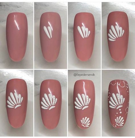 Shell Nail Art, Unghie Sfumate, Gel Paint, Nail Drawing, Nail Designs Tutorial, Nail Art Techniques, Nail Art Designs Videos, 3d Painting, Beach Nails