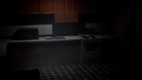 Scary Kitchen, Early 2000s Horror Game Aesthetic, Scary Kitchen Haunted House, Horror Film Lighting, Survival Aesthetic, Horror Aesthetics, Horror Dvds Aesthetic, Kitchen Nightmares, Deer Forest