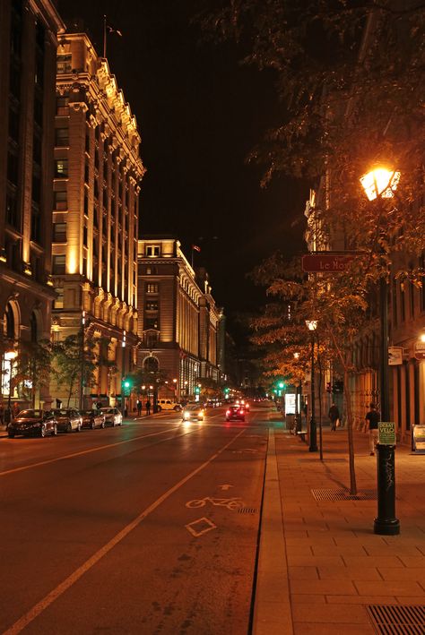 Downtown Street Aesthetic, Montreal Downtown Aesthetic, Montreal Night Aesthetic, Montreal Canada Aesthetic, Canada At Night, Downtown Background, Montreal At Night, Montreal Aesthetic, Downtown At Night