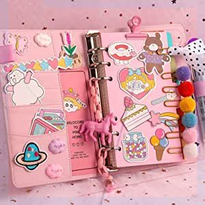 Scrapbook Sketchbook, Journal For School, Notebook School, Stationery Journal, Loose Leaf Binder, Kawaii Planner, Binder Journals, Pink Notebook, Pink Pens