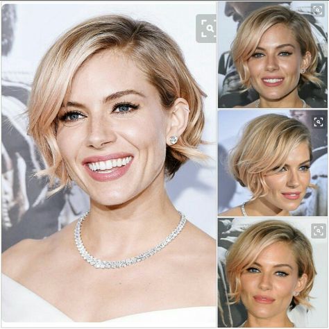 Sienna Miller Short Bob Celebrity Piercings, Kort Bob, Hair Color Rose Gold, Sienna Miller, Short Hair Updo, Hair Envy, Hair Today, Great Hair, Short Bob