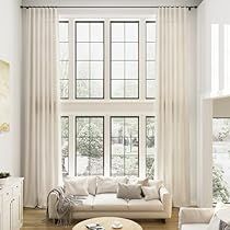 Long Bedroom, Natural Linen Curtains, High Curtains, High Ceiling Living Room, Bedroom Curtain, Linen Drapes, Pocket Light, Linen Curtains, Curtains Bedroom