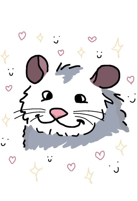 Cute Possums Drawings, Possum Pfp Drawing, Cute Opposum Drawing, Possum Drawing Cute, How To Draw An Opossum, Possum Art Cute, Possum Drawing Reference, How To Draw Opossum, Possum Drawing Simple