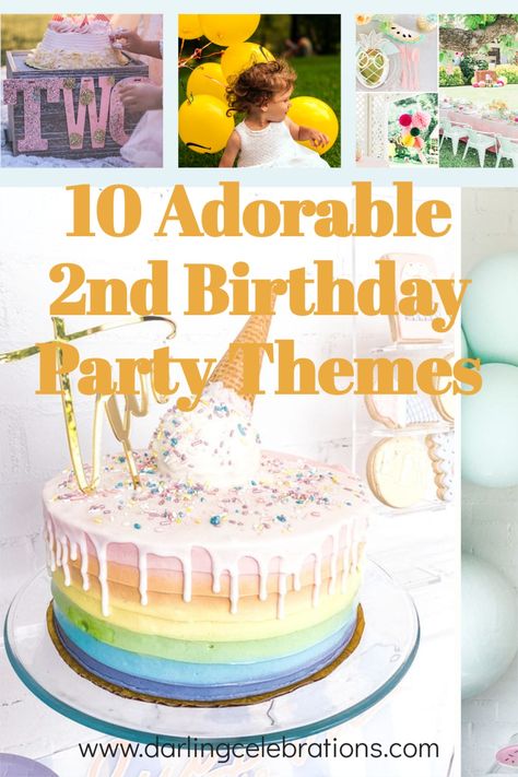 The cutest ideas for a 2nd Birthday Party. 10 gorgeous second Birthday Party themes to inspire your Toddlers Birthday Party. #secondbirthday #2ndbirthday #2ndbirthdayparty #2ndbirthdaypartyideas #2ndbirthdaypartythemes Time Two Party Birthday, Gender Neutral 2nd Birthday Party, Twin Second Birthday Ideas, Second Birthday Party Themes, Two Year Old Birthday Party Girl, 2nd Birthday Party Ideas, Birthday Party 10, Rubber Duck Birthday, Party Themes Ideas