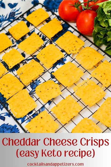 Keto cheddar cheese crisps are a one ingredient snack recipe. So easy and fast to make these homemade oven baked cheese crisp snacks. Melted Cheese Crisps, Oven Baked Cheese Crisps, Cheese Crisps Air Fryer, Baked Cheese Chips, Fried Cheese Recipes, Cheese Chips Baked, Cheese Chips Keto, Oven Baked Cheese, Cheese Crisps Keto