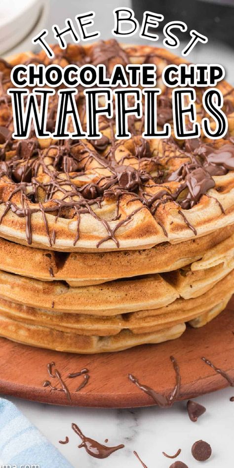 Chocolate Chip Belgian Waffles, Choc Chip Waffles, Chocolate Chip Waffles Recipe, Homemade Waffle Mix, Chocolate Chip Waffle Recipe, Chocolate Chip Waffle, Greek Yogurt Waffles, Sweet Waffles, Best Thanksgiving Turkey Recipe