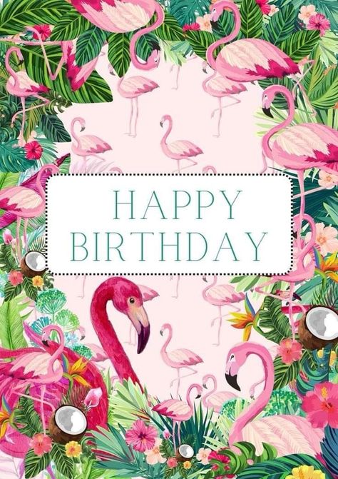 Floral Herbs, Save Flowers, Floral Animals, Birthday Signs, Owl Cat, Birthday Wishes Greetings, Flamingo Theme, Happy Birthday Art, Flamingo Tropical