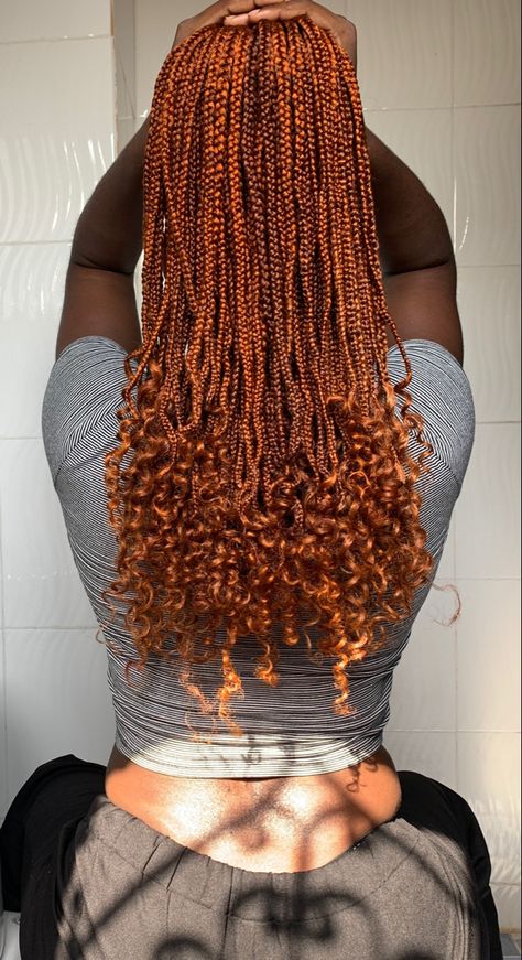 Ginger black girl dark skin girl braids  knotless braids Dark Ginger Knotless Braids, Colour 27 Braids On Dark Skin, Coloured Box Braids Dark Skin, Ginger Braids On Dark Skin, Ginger Braids Dark Skin, Knotless Ginger Braids, Dark Ginger Braids, Braids Dark Skin, Knotless Braids Natural Hair