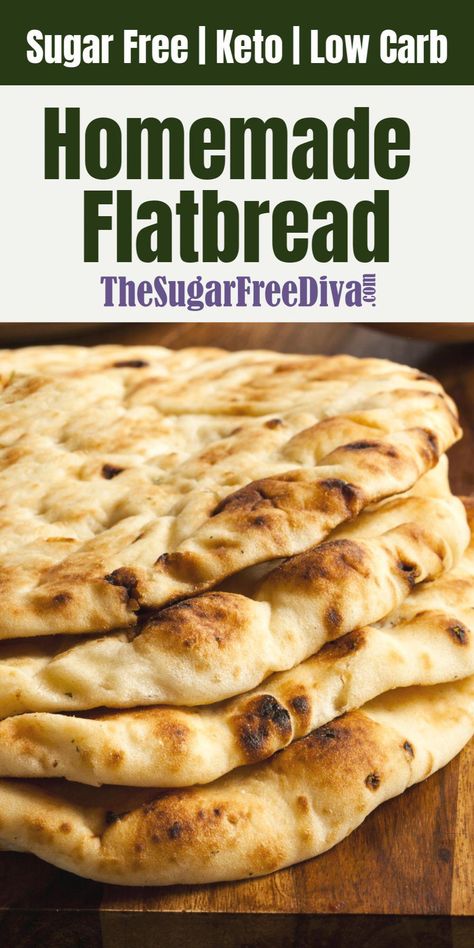 Homemade Flatbread Recipes, Dolce Poche Calorie, Low Carb Flatbread, Homemade Flatbread, Lowest Carb Bread Recipe, Low Carb Low Sugar, Best Low Carb Recipes, Special Diet, Flat Bread