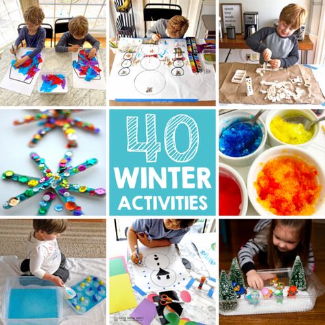 winter snow, art, and indoor activities Winter Activities For Toddlers, Winter Play, Activities For Students, Diy Preschool, Fun Winter Activities, Winter Activities For Kids, Winter Books, Toddler Activity, Activities For Toddlers