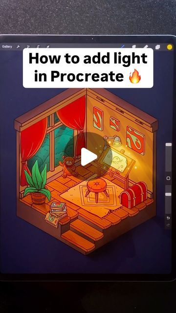 Lighting In Procreate, Easy Drawings Procreate, Procreate Dreams Animation, Animation For Beginners, Procreate Easy Drawings, Procreate Lighting, Procreate Animations, Animation On Procreate, Procreate Animation Tutorial