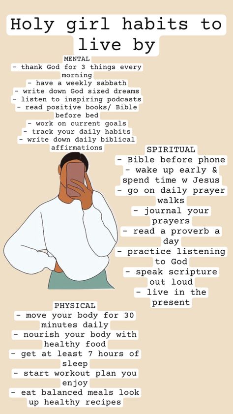 Christian Girl Habits, Holy Girl, Positive Books, Goal Tracking, Christian Girl, Live In The Present, Move Your Body, Daily Habits, How To Wake Up Early